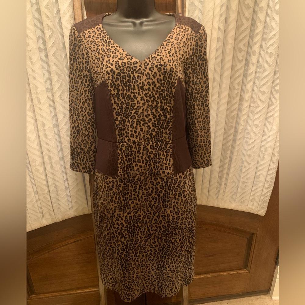 Animal Print 3/4 Sleeve Antonio Melani Sheath Dress